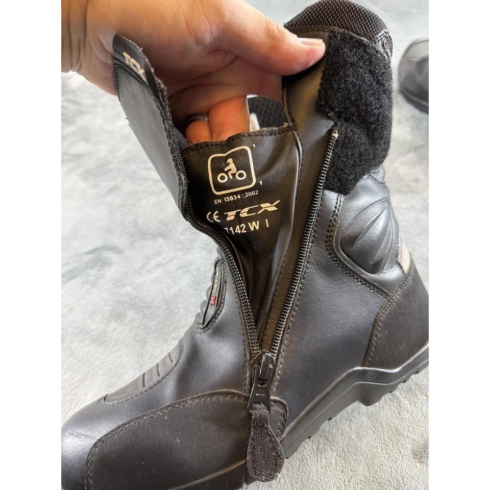 TCX X-Action Touring Motorcycle Boots Mens US 7 EU 40 Black CE EN13634 7142W